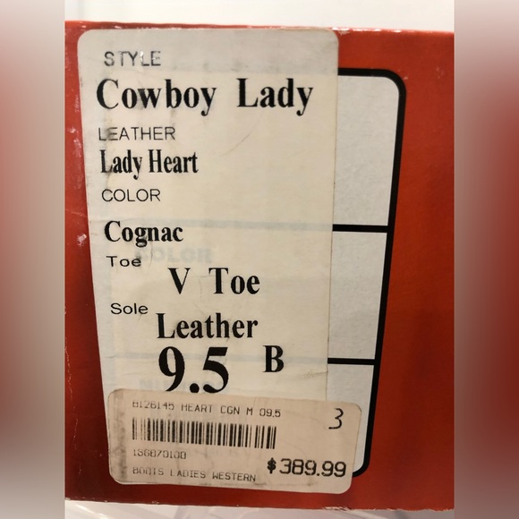 Ferrini Leather Cowboy Western Boots - NEVER WORN - Cream & Brown - 9.5 - Picture 8 of 10